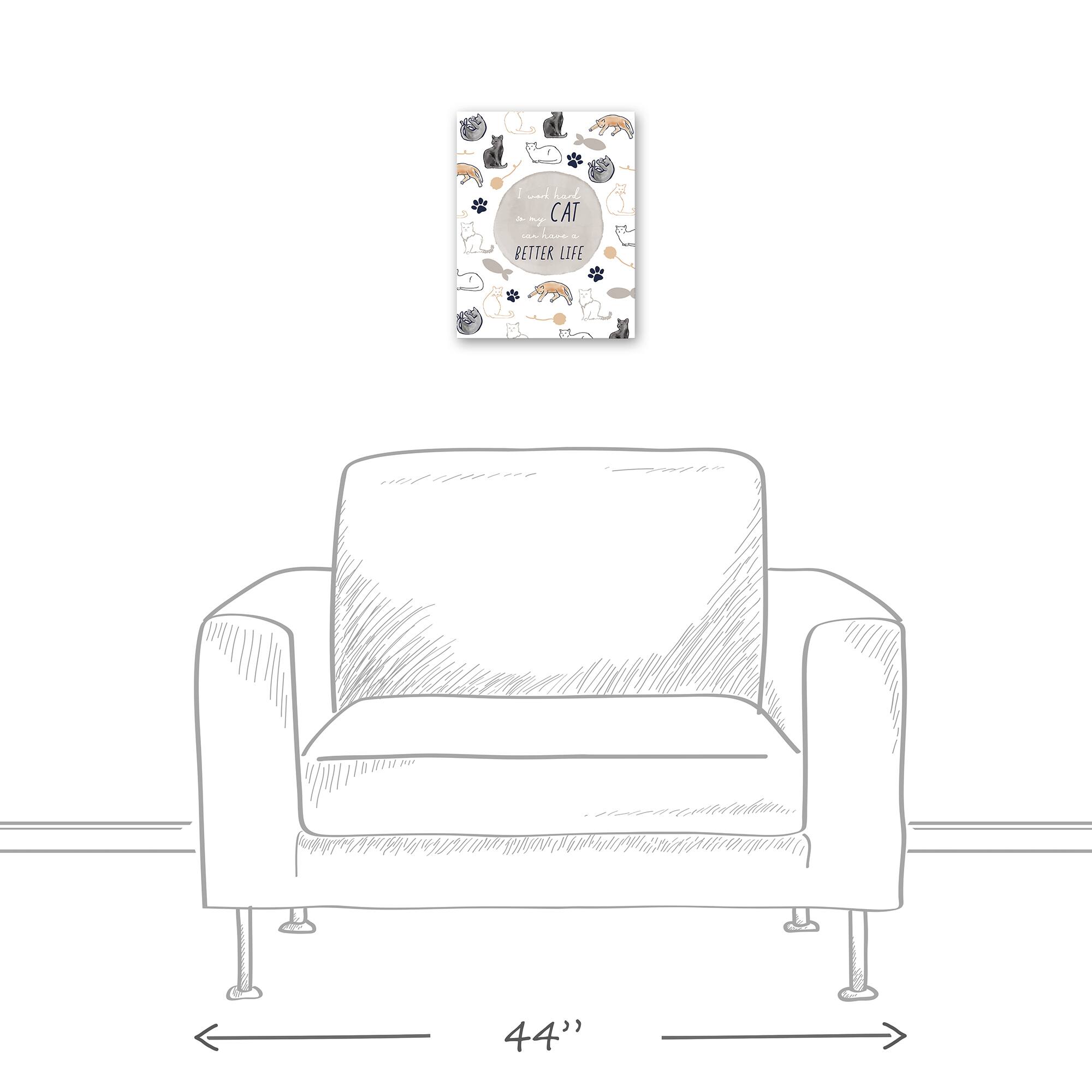 I Work Hard For My Cat Canvas Wall Art